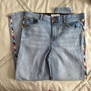 Knox Rose Light Blue Denim with Multicolor Trim